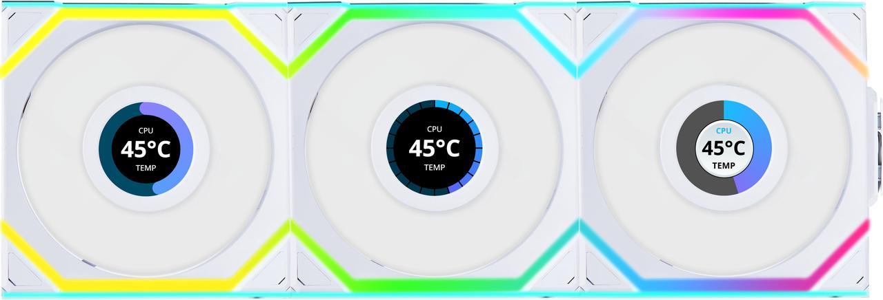 Lian Li UNI FAN SL-LCD WIRELESS Reverse White 3x12cm Fans