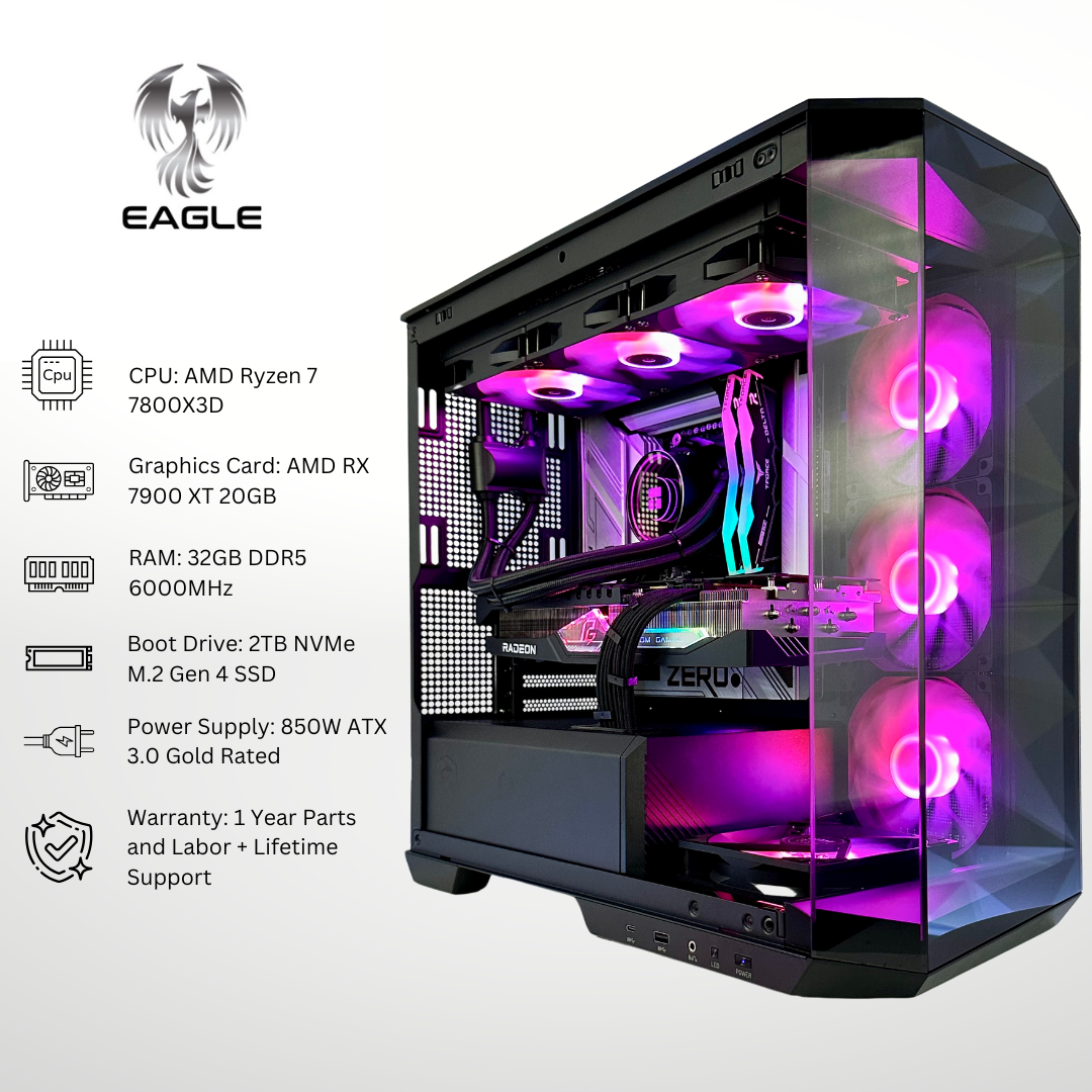 Eagle Plus - AMD RX 7900 XT Ryzen 7 7800X3D 32GB RAM 2TB SSD DDR5 