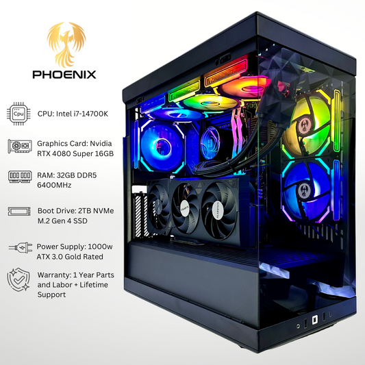Phoenix Nvidia RTX 4080 Super Intel i7-14700K 2TB SSD DDR5 RGB Gaming PC