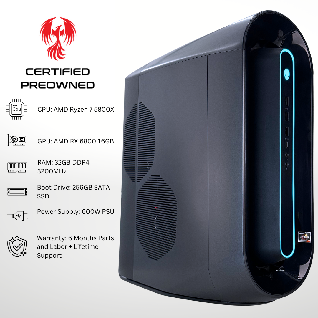 Certified Pre Owned Sparrow - AMD RX 6800 16GB AMD Ryzen 7 5800X 32GB DDR4 RAM 256GB SSD RGB Gaming PC