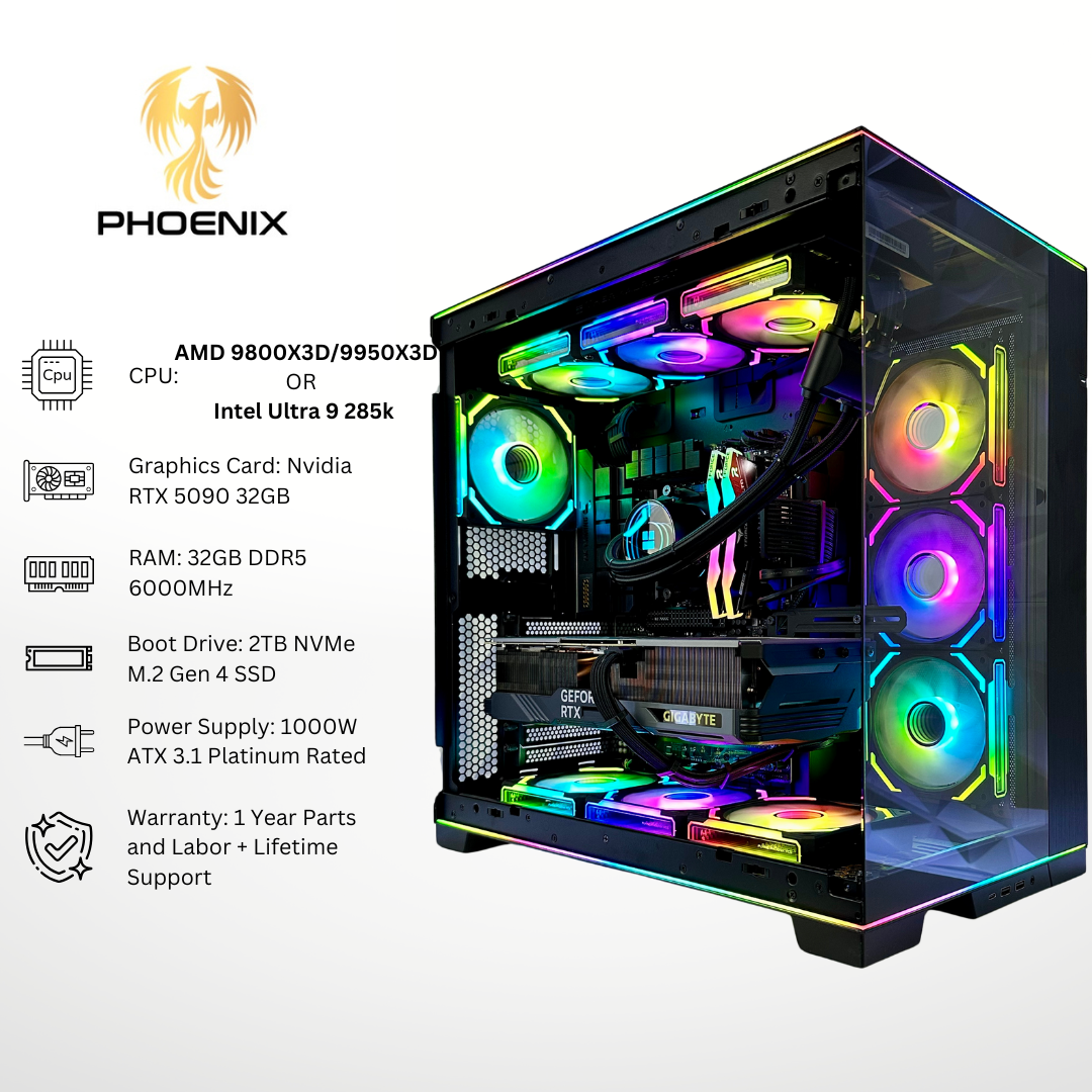 Phoenix Plus - RTX 5090 32GB DDR5 RAM 2TB SSD RGB Gaming PC