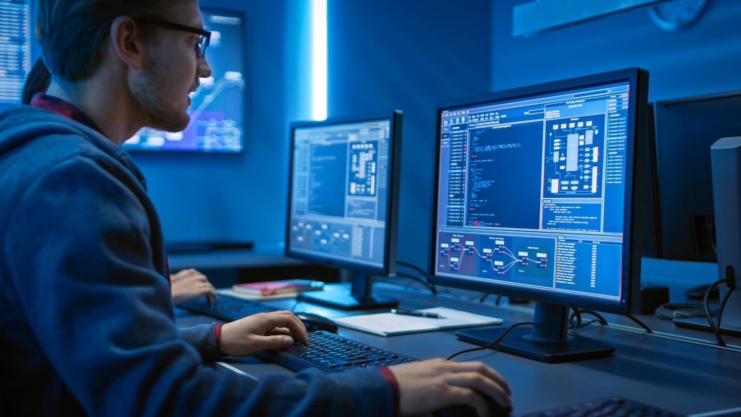 Man Updating His Software