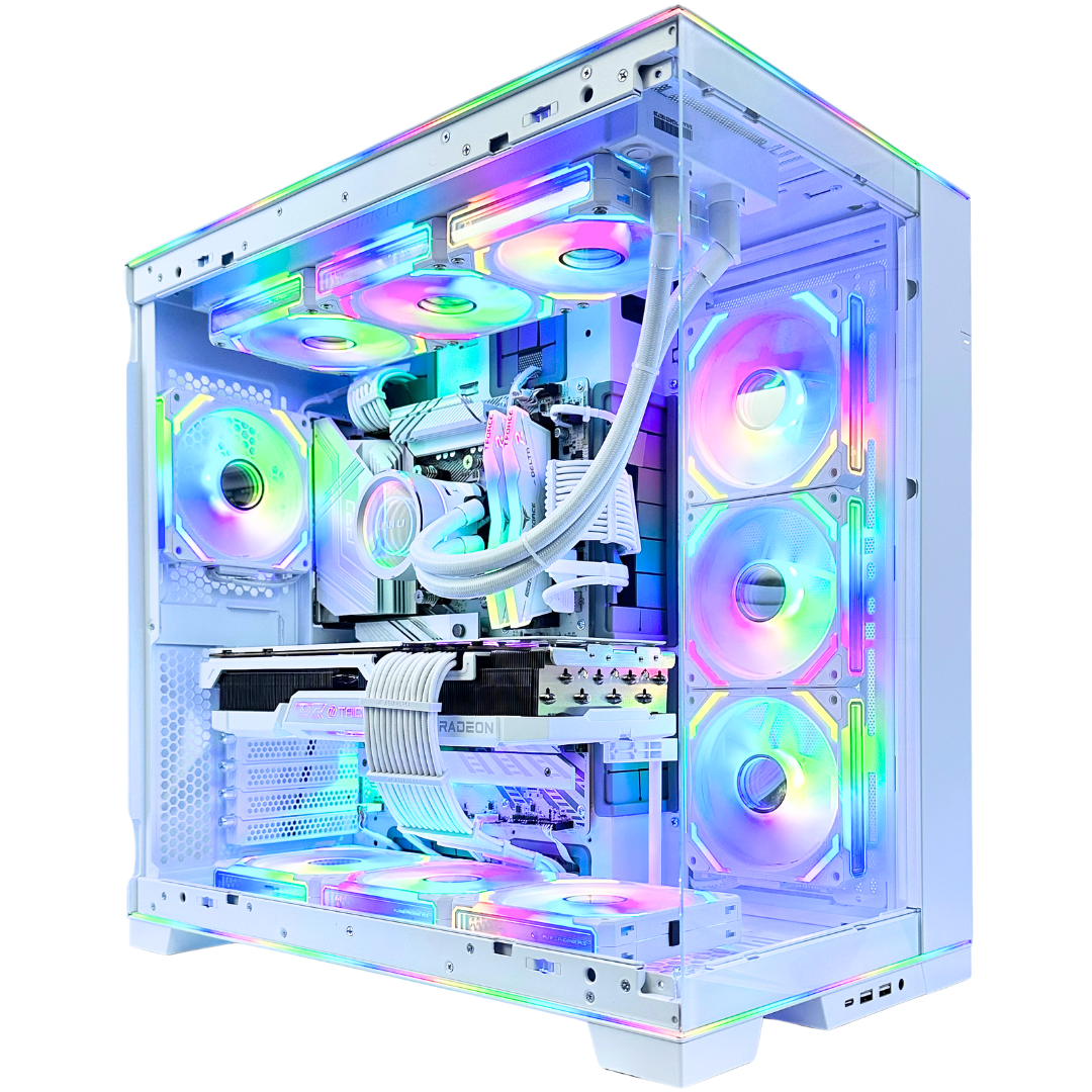 White Phoenix - AMD RX 7900 XTX Ryzen 7 7800X3D 32GB RAM 2TB SSD DDR5 RGB Gaming PC