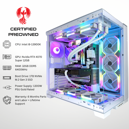 Certified Pre Owned Eagle - NVIDIA RTX 4070 Super Intel i9-13900K 32GB DDR5 RAM 1TB SSD RGB Gaming PC