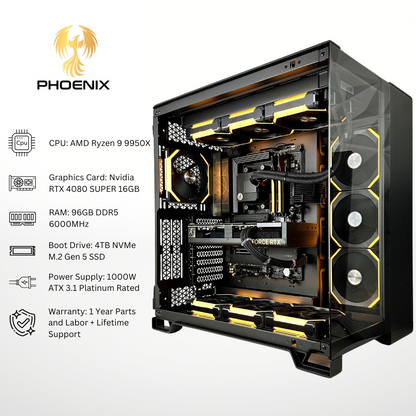 Phoenix ProArt Creator - RTX 4080 SUPER AMD Ryzen 9 9950X 96GB RAM 4TB SSD DDR5 RGB Gaming PC