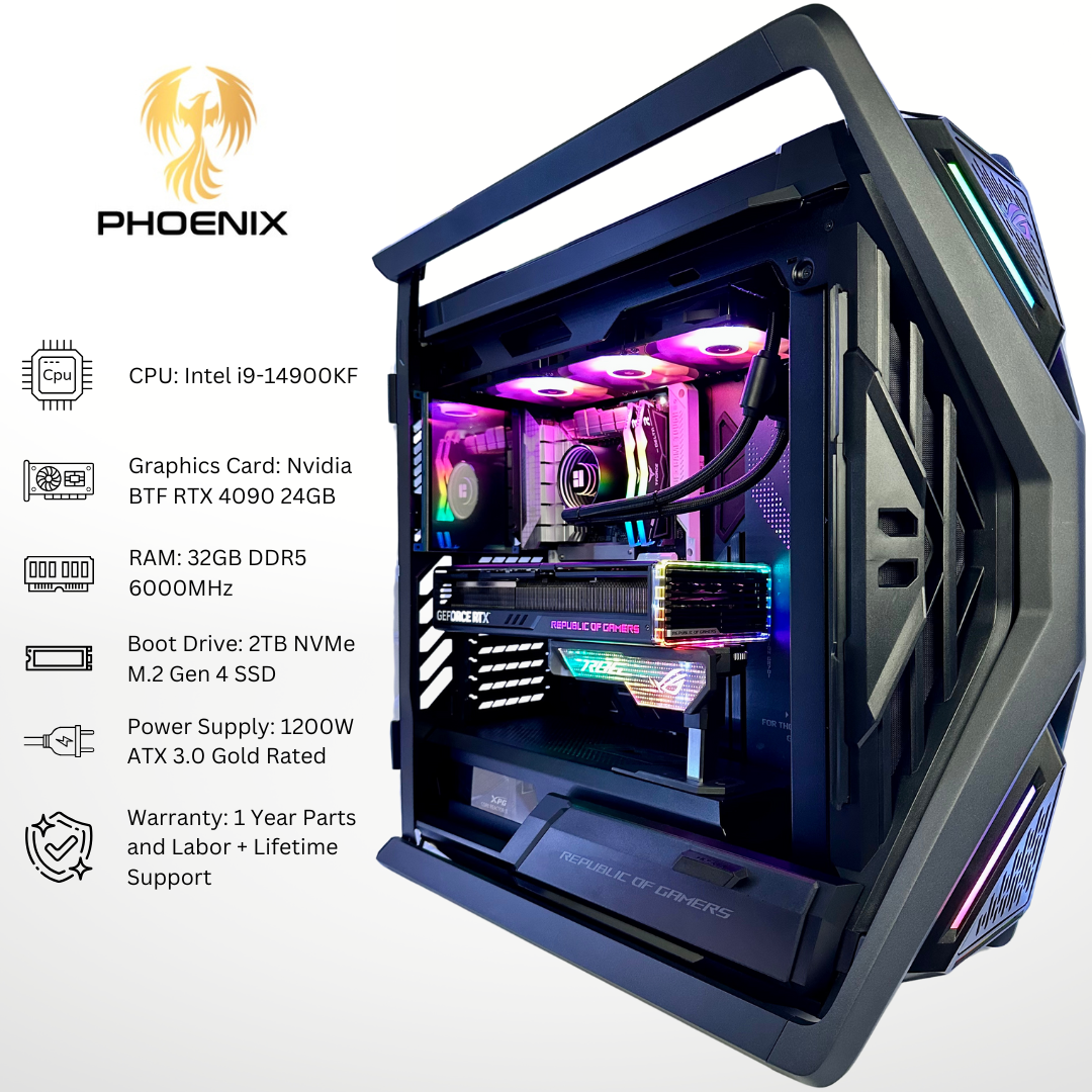 Special Edition Phoenix Plus - BTF RTX 4090 Intel i9-14900K 32GB RAM 2TB SSD DDR5 RGB Gaming PC