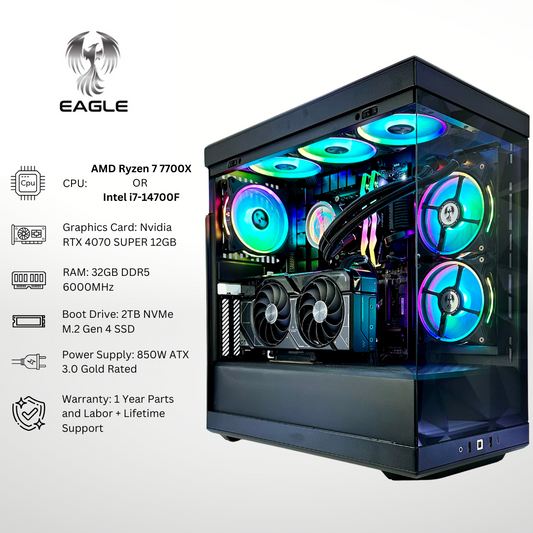 Eagle - RTX 4070 SUPER 32GB RAM 2TB SSD DDR5 RGB Gaming PC