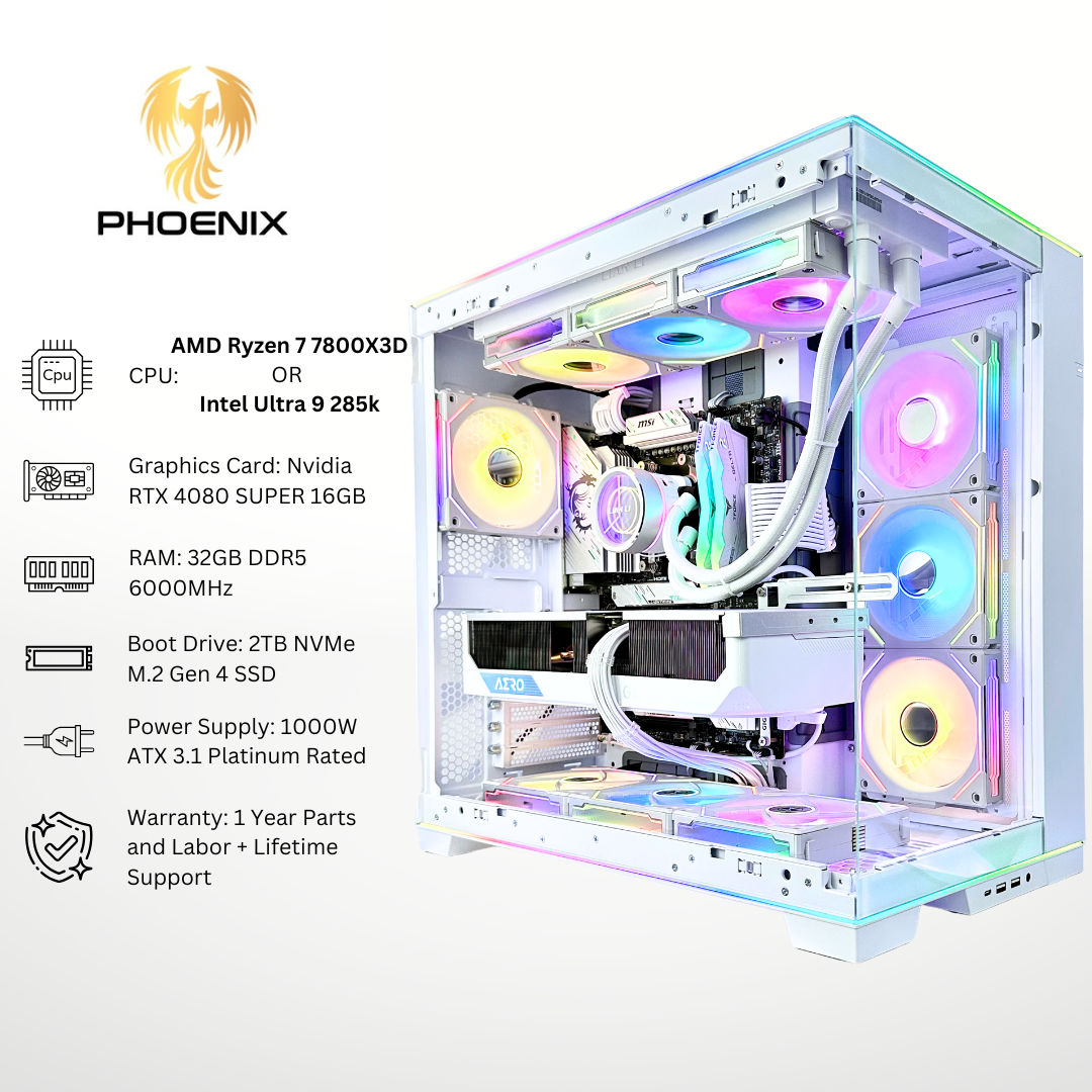 White Phoenix - RTX 4080 SUPER 32GB RAM 2TB SSD DDR5 RGB Gaming PC