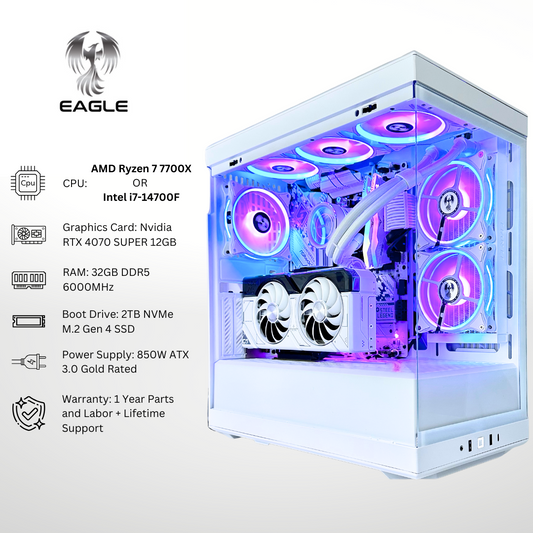 White Eagle - RTX 4070 SUPER 32GB RAM 2TB SSD DDR5 RGB Gaming PC