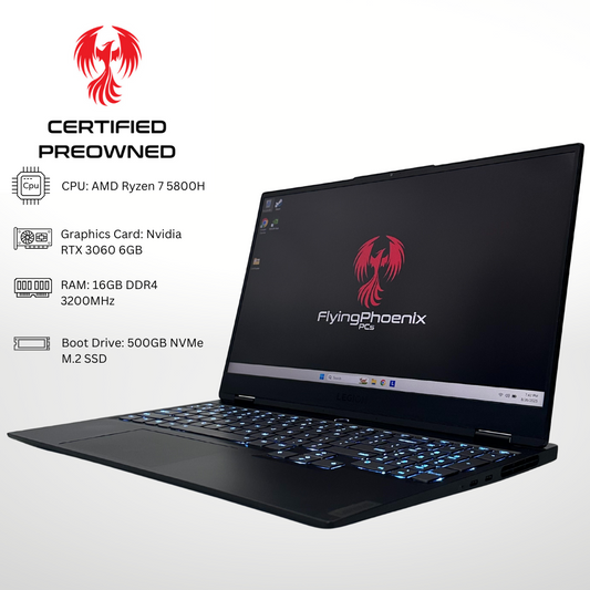 Certified Pre Owned Sparrow - NVIDIA RTX 3060 AMD Ryzen 7 5800H 16GB DDR4 RAM 500GB SSD RGB Gaming Laptop
