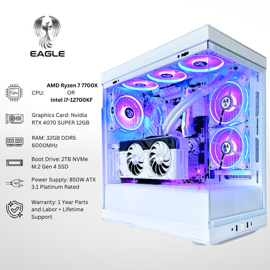 White Eagle - RTX 4070 SUPER 32GB RAM 2TB SSD DDR5 RGB Gaming PC