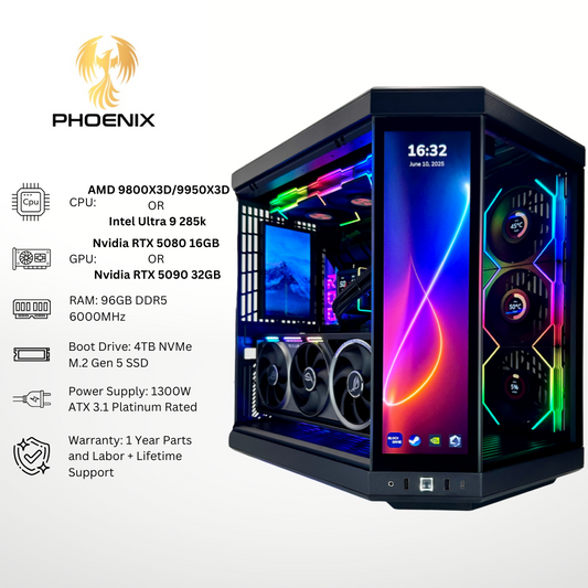 Phoenix Plus - Nvidia RTX 5080/Astral RTX 5090 96GB DDR5 RAM 4TB Gen 5 SSD RGB Gaming PC