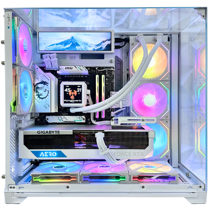 White Phoenix Plus - RTX 4090 64GB RAM 2TB SSD DDR5 RGB Gaming PC (8.8" LCD Screen)