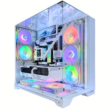 White Phoenix Plus - RTX 4090 64GB RAM 2TB SSD DDR5 RGB Gaming PC (8.8" LCD Screen)