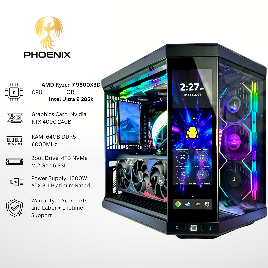 Phoenix Plus - RTX 4090 64GB RAM 4TB SSD DDR5 RGB Gaming PC