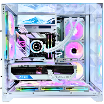 White Phoenix Plus - RTX 4090 64GB RAM 2TB SSD DDR5 RGB Gaming PC (8.8" LCD Screen)