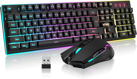 RedThunder K10 Wireless Gaming Keyboard & Mouse Combo (Available in White or Black)