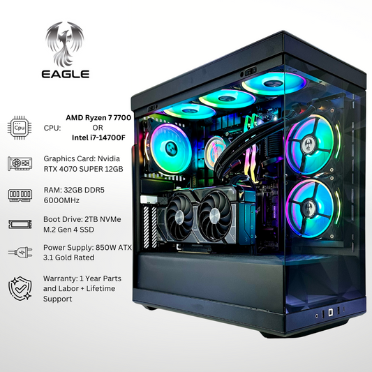 Eagle - RTX 4070 SUPER 32GB RAM 2TB SSD DDR5 RGB Gaming PC