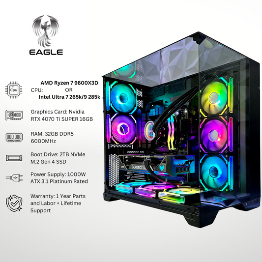 Eagle Plus - RTX 4070 Ti SUPER 32GB RAM 2TB SSD DDR5 RGB Gaming PC