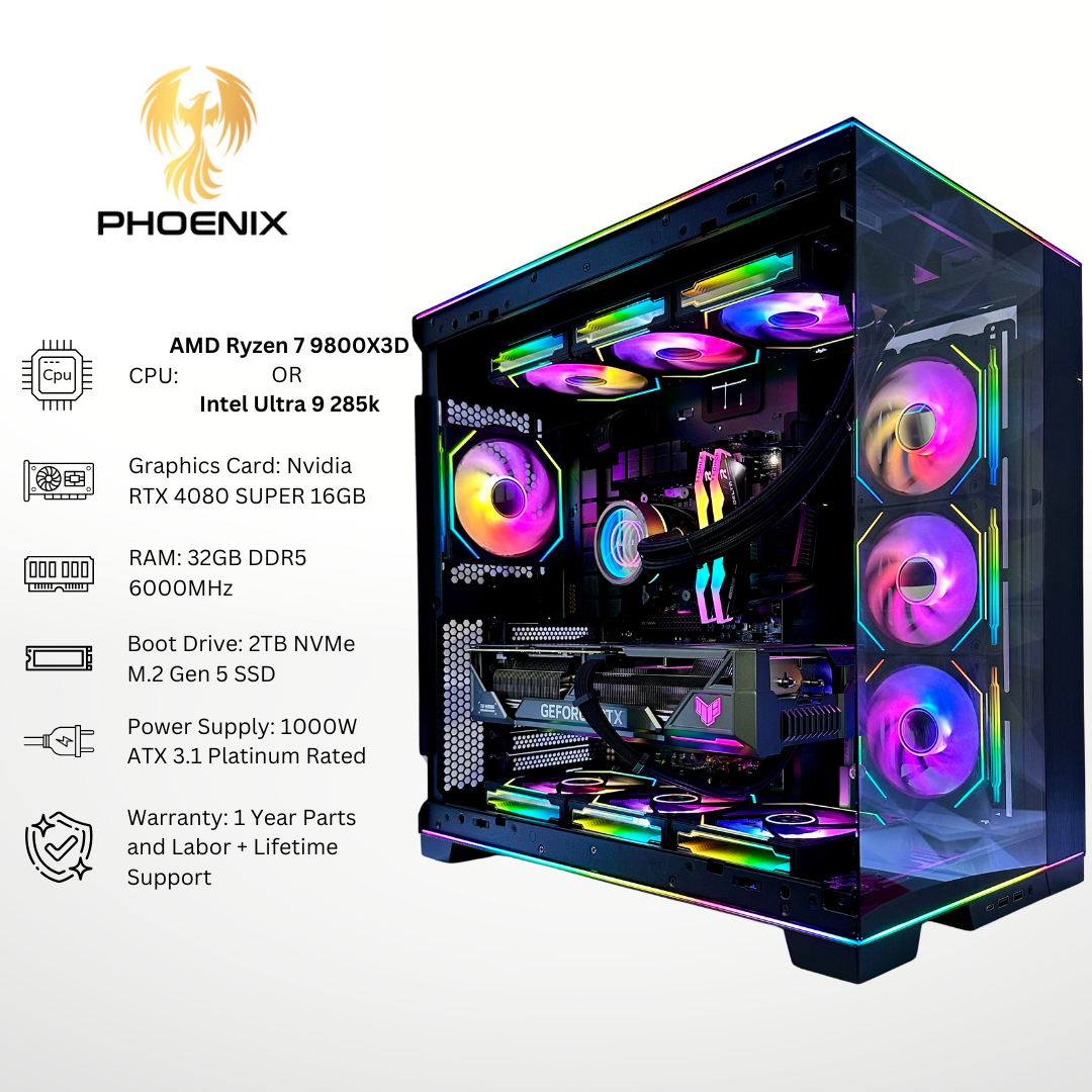 Phoenix - RTX 4080 SUPER 32GB RAM 2TB SSD DDR5 RGB Gaming PC