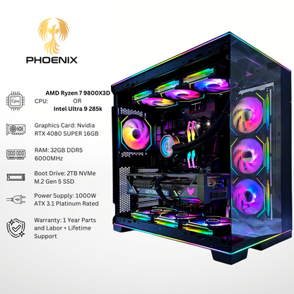 Phoenix - RTX 4080 SUPER 32GB RAM 2TB SSD DDR5 RGB Gaming PC