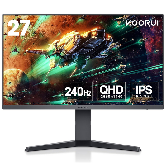 KOORUI 27" 2560x1440p, 240Hz, IPS, 1ms Response Time, Adaptive Sync Gaming Monitor