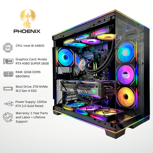 Phoenix - RTX 4080 SUPER Intel i9-14900 32GB RAM 2TB SSD DDR5 RGB Gaming PC