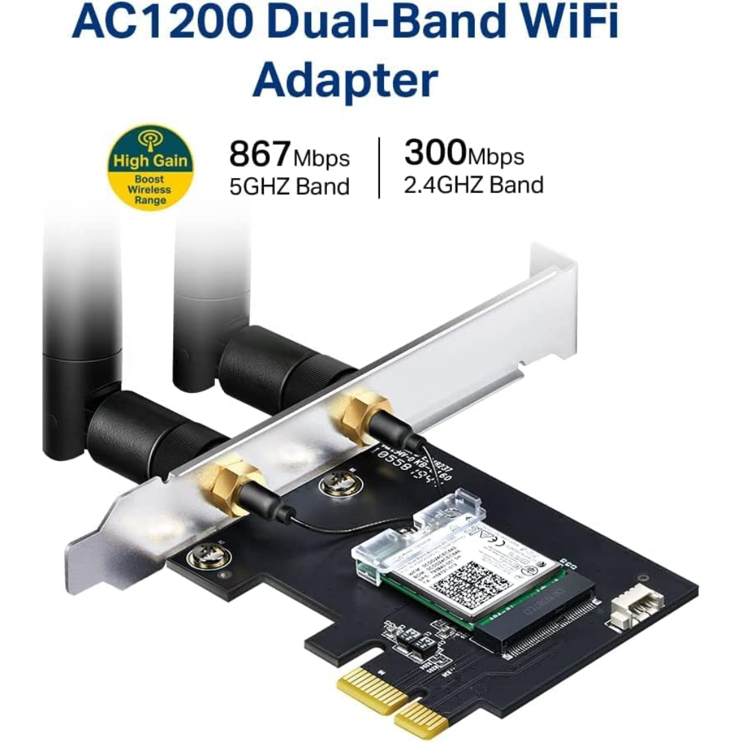 TP-Link AC1200 PCIe WiFi + Bluetooth Card for PC (Archer T5E)