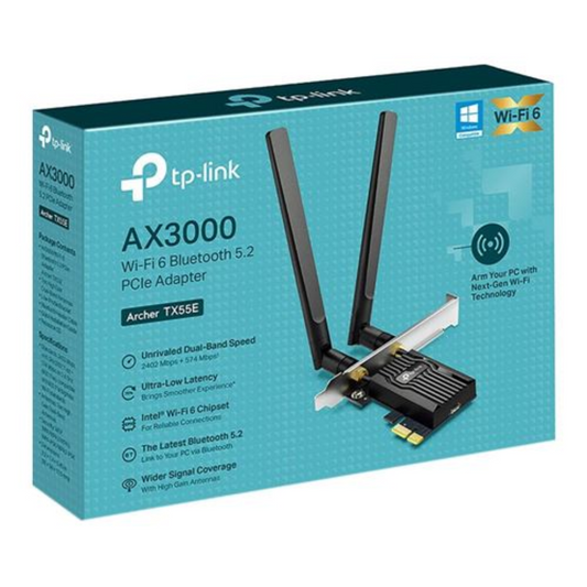 TP-Link WiFi 6 PCIe WiFi AX3000 (Archer TX55E), Bluetooth 5.2