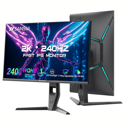 SANSUI 27" 2560 x 1440p, 240Hz, Fast IPS, 1ms Response Time, AMD FreeSync Gaming Monitor