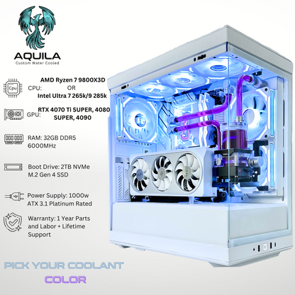 Custom Water Cooled Aquila - NVIDIA 32GB RAM 2TB SSD DDR5 RGB Gaming PC