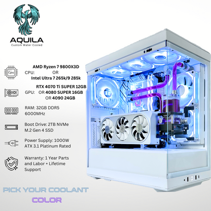 Custom Water Cooled Aquila - NVIDIA 32GB RAM 2TB SSD DDR5 RGB Gaming PC