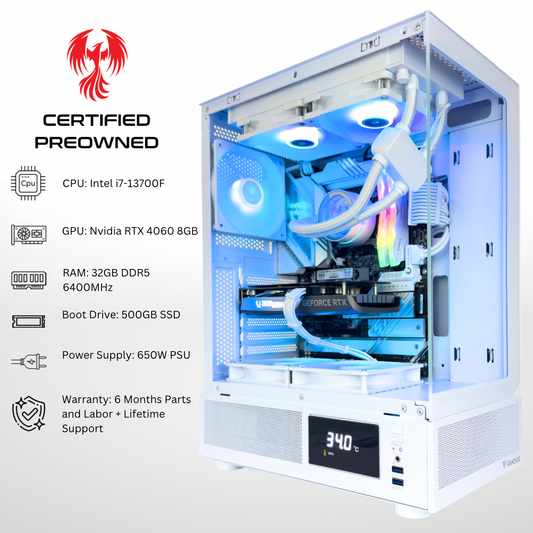 Certified Pre Owned Raven - NVIDIA RTX 4060 Intel i7-13700F 32GB DDR5 RAM 500GB SSD RGB Gaming PC