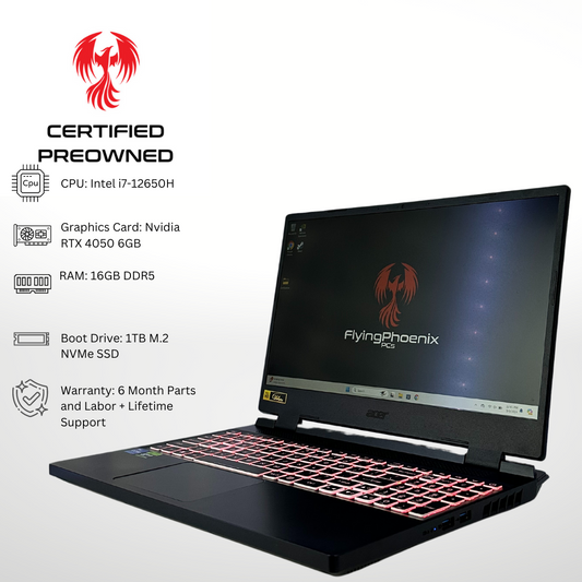 *Only Available Local In AZ* Certified Pre Owned Sparrow RTX 4050 Intel i7-12650H 16GB RAM 1TB SSD RGB Gaming Laptop