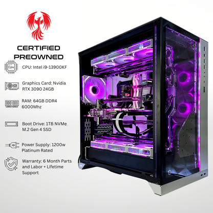 *Only Available Local In AZ* Certified Pre Owned Phoenix - RTX 3090 Intel i9-13900KF 64GB RAM 1TB SSD DDR5 RGB Gaming PC