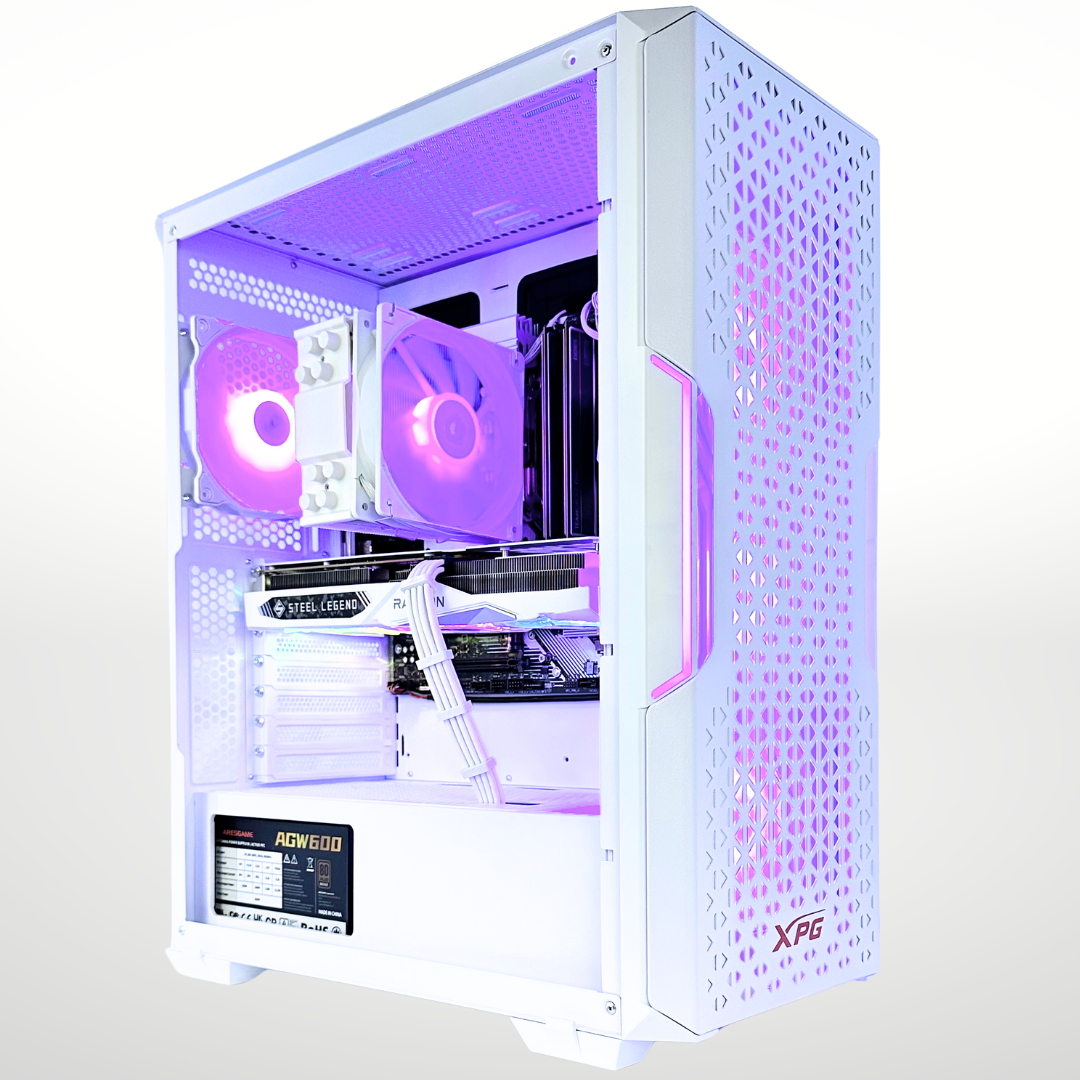 White Sparrow Plus AMD RX 7600 Intel i5-12600KF 16GB RAM 512GB SSD DDR5 RGB Gaming PC