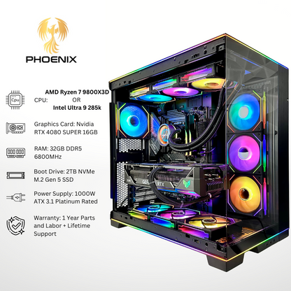 Phoenix - RTX 4080 SUPER 32GB RAM 2TB SSD DDR5 RGB Gaming PC