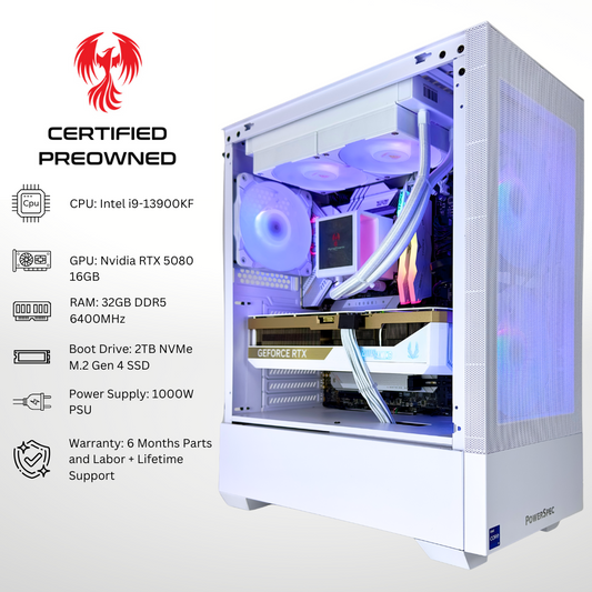 Certified Pre Owned Phoenix - NVIDIA RTX 5080 Intel i9-13900KF 32GB DDR5 RAM 2TB SSD RGB Gaming PC