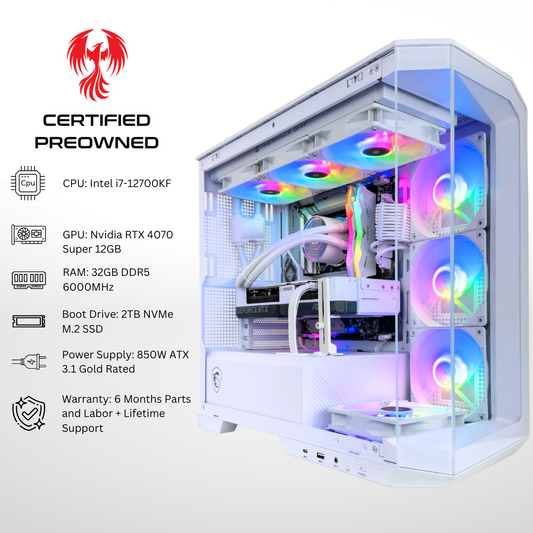 Certified Pre Owned Eagle - Nvidia RTX 4070 Super Intel i7-12700KF 32GB DDR5 RAM 2TB SSD RGB Gaming PC