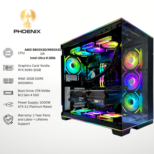 Phoenix Plus - RTX 5090 32GB DDR5 RAM 2TB SSD RGB Gaming PC