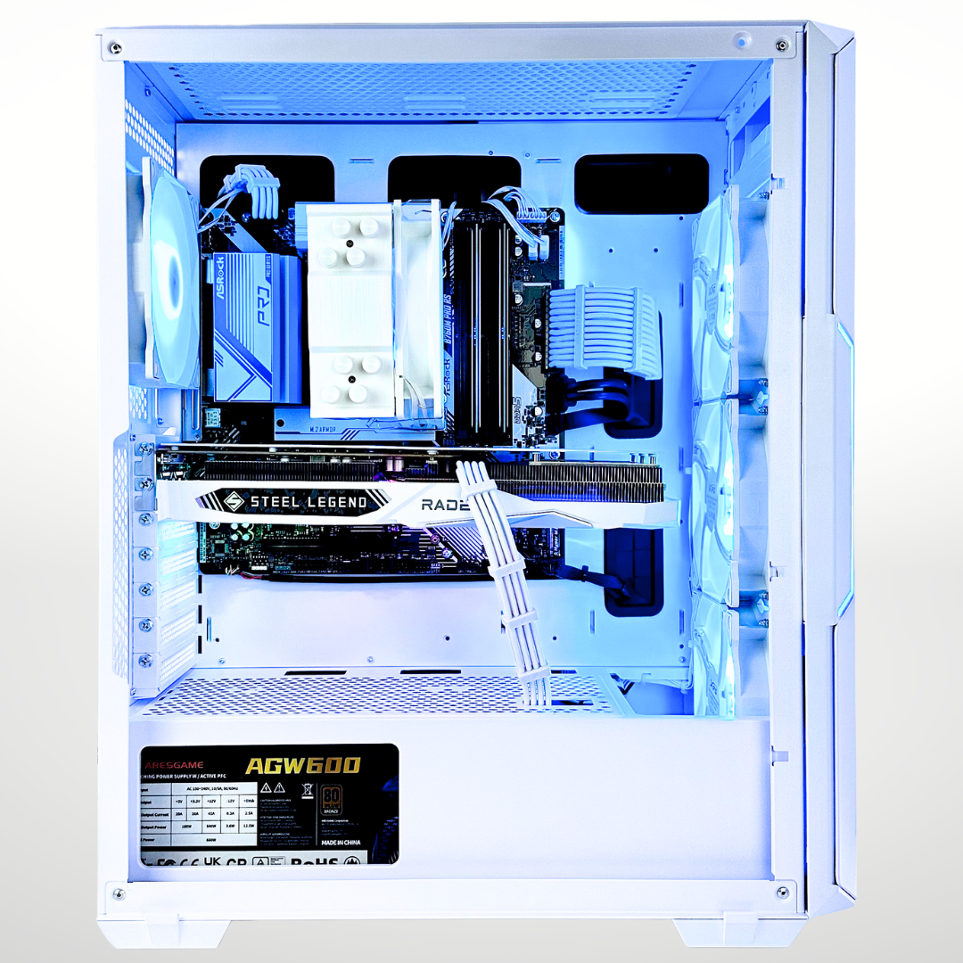 White Sparrow Plus AMD RX 7600 Intel i5-12600KF 16GB RAM 512GB SSD DDR5 RGB Gaming PC