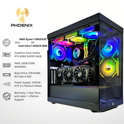 Phoenix - RTX 4080 SUPER 32GB RAM 2TB SSD DDR5 RGB Gaming PC