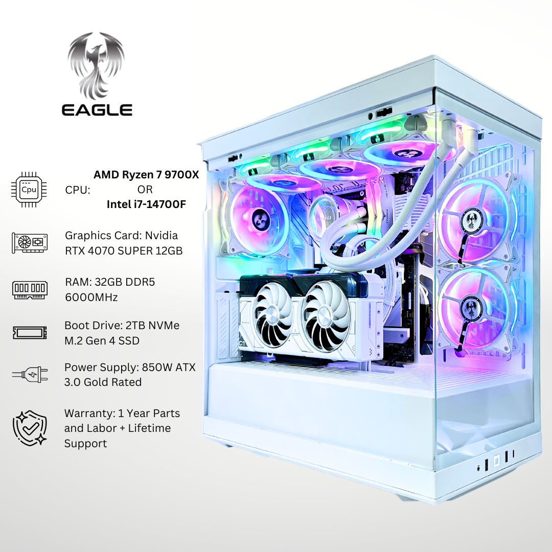 White Eagle - RTX 4070 SUPER 32GB RAM 2TB SSD DDR5 RGB Gaming PC