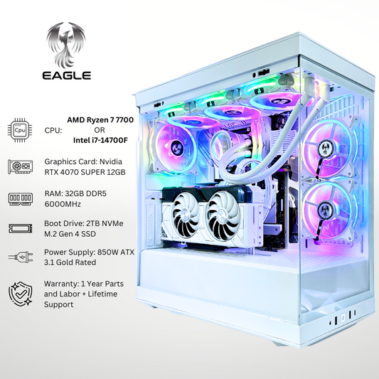 White Eagle - RTX 4070 SUPER 32GB RAM 2TB SSD DDR5 RGB Gaming PC