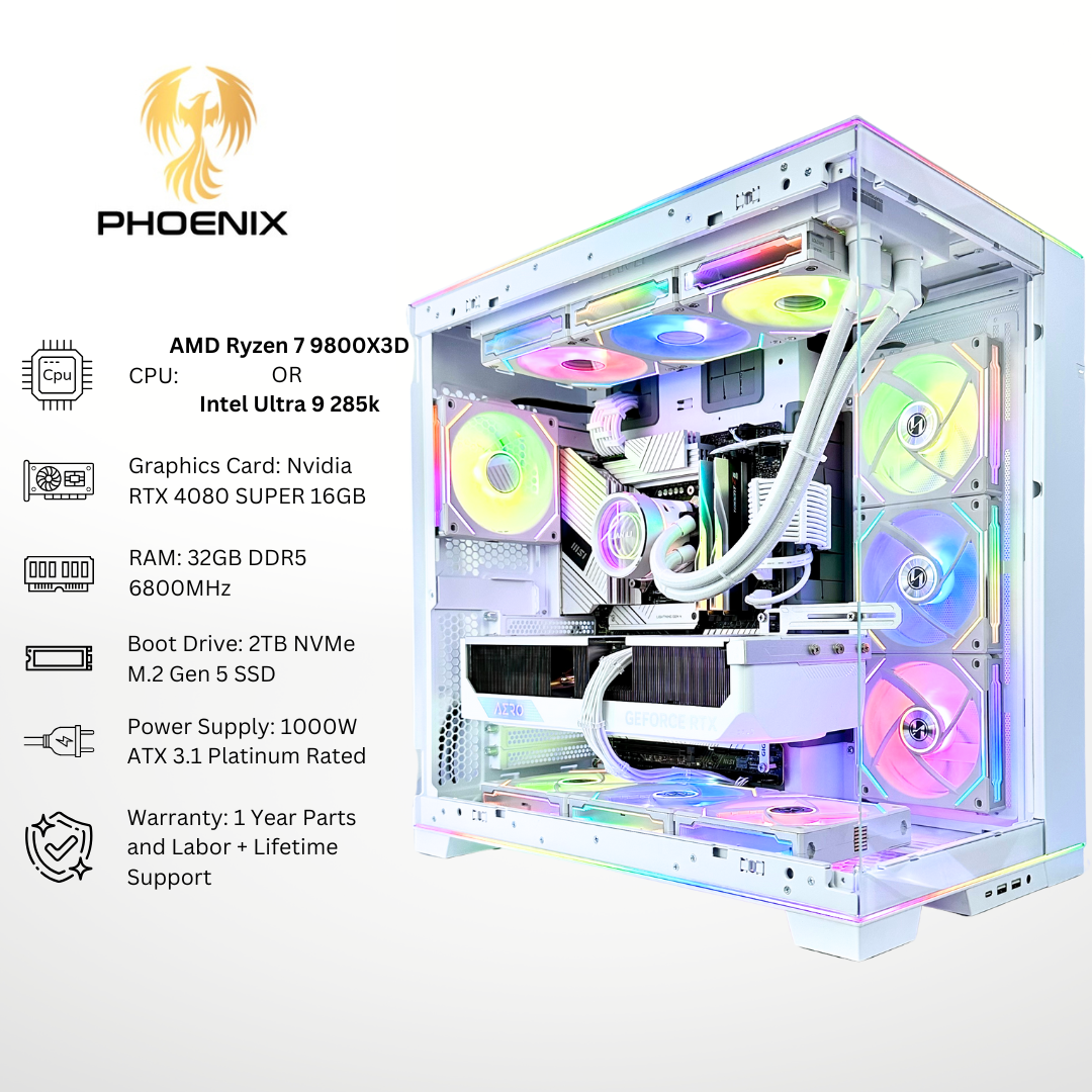 White Phoenix - RTX 4080 SUPER 32GB RAM 2TB SSD DDR5 RGB Gaming PC