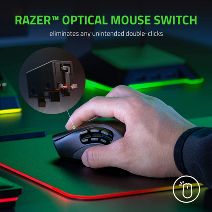 Razer Naga Pro Wireless Gaming Mouse: Interchangeable Side Plate, 20K DPI Optical Sensor