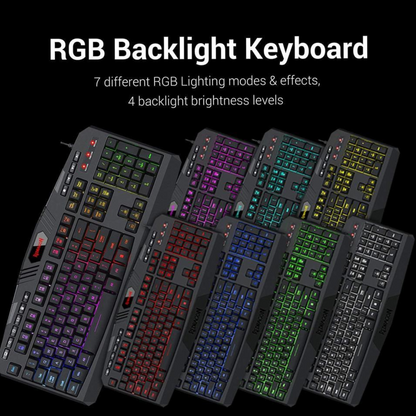 Redragon S101 Wired RGB Backlit Gaming Keyboard and Mouse, Gaming Mouse Pad, Gaming Headset Combo