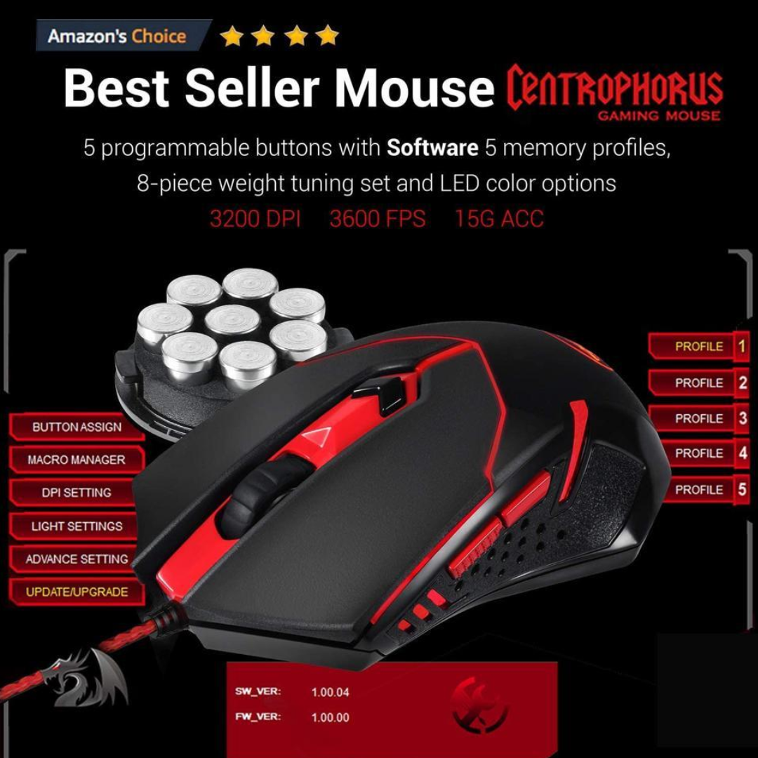 Redragon S101 Wired RGB Backlit Gaming Keyboard and Mouse, Gaming Mouse Pad, Gaming Headset Combo